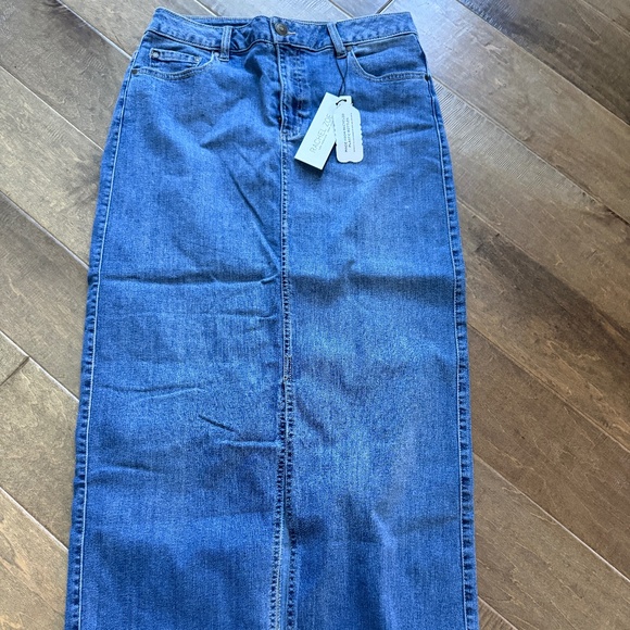 NWT! Rachel Zoe High Rise Maxi Denim Skirt Sz 4 - Picture 1 of 4